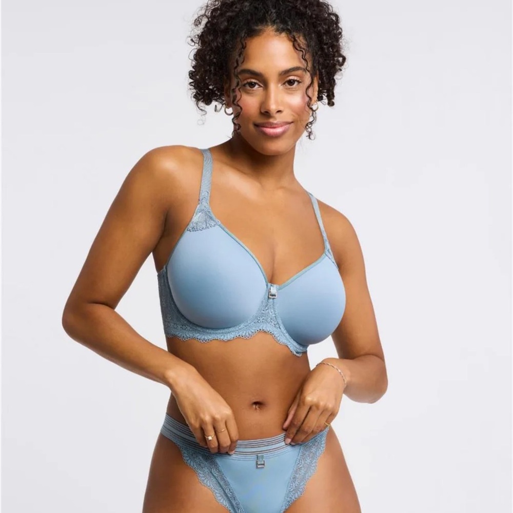 Chic Blue Lace Bra and Panty Set